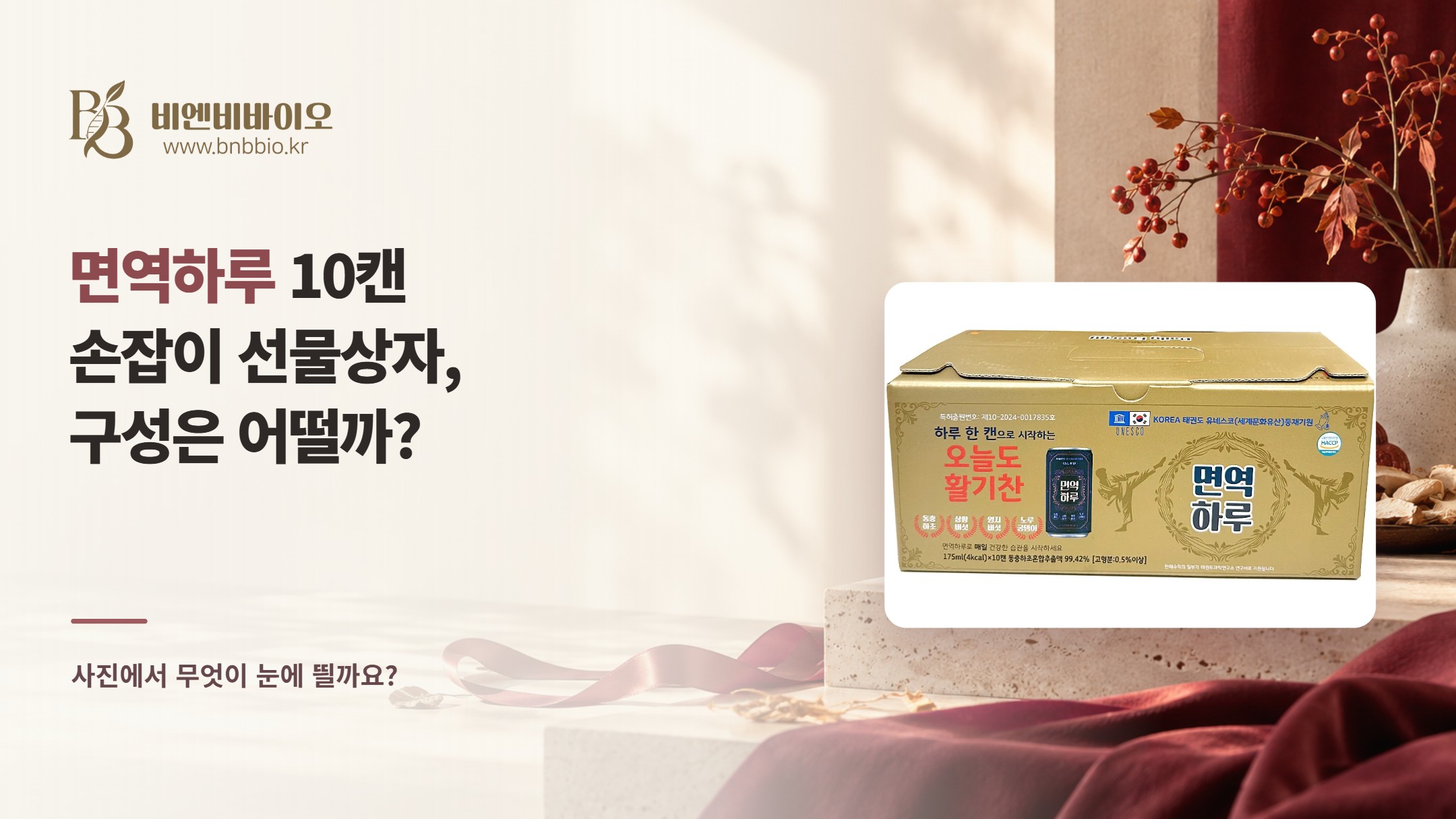 비엔비바이오 면역하루 10캔 손잡이 상자는 어떻게 구성되어 있을까요?