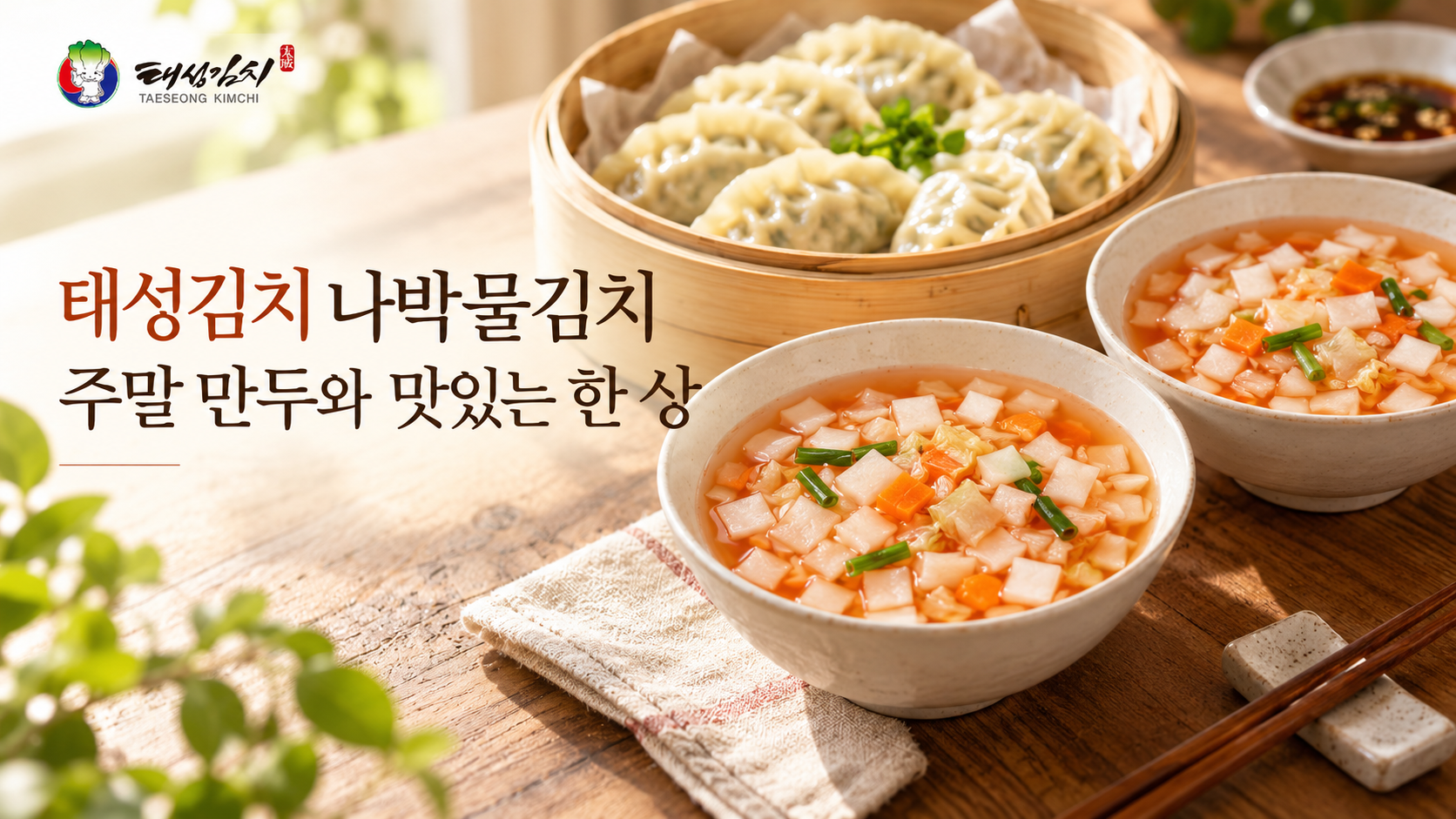 태성김치 나박물김치 주말 만두 한 접시에 더한 개운함